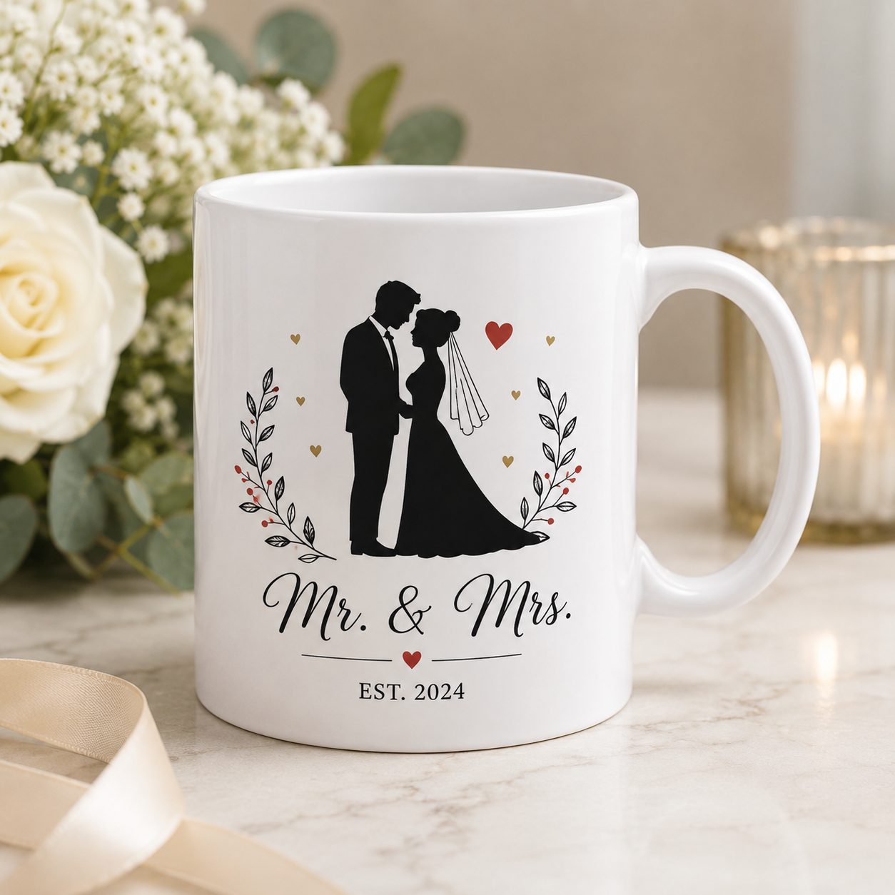 Custom wedding mugs — personalised event mugs printed in Australia
